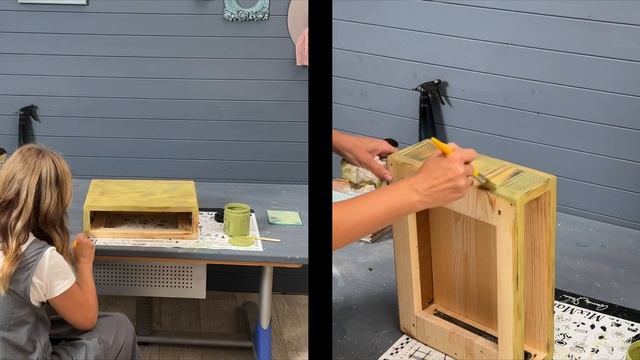 Как покрасить тумбочку из сосны? Обжиг брашировка лессировка тонировка воском.