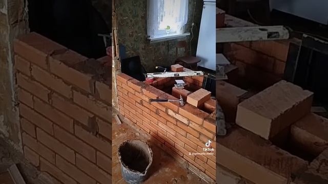 Начали делать печь отопительная варочная с плитой , дв