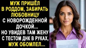 Муж пришёл в роддом забирать любовницу с новорожденной дочкой... Но увидев там жену с тестом ДНК...
