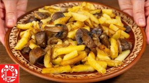 Жареная Картошка с Грибами. Как пожарить картошку, чтобы просили еще