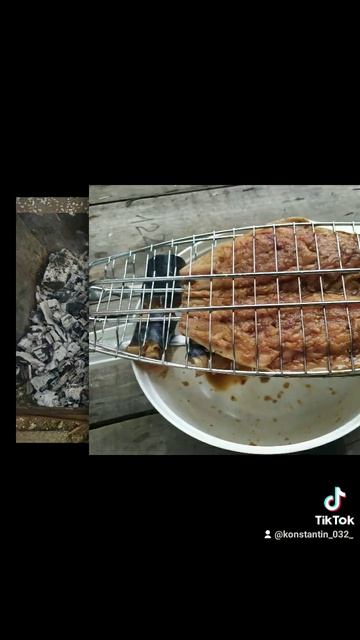 Приготовленная на углях рыба скумбрия, замаринованна?