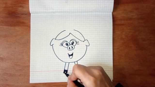 HOW TO DRAW A PIG \ CÓMO DIBUJAR UN CERDO \ COMMENT DESSINER UN COCHON \ КАК НАРИСОВАТЬ НЮШУ