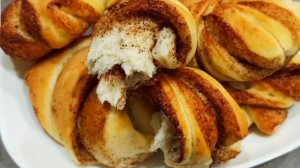 Булочки с корицей из дрожжевого теста / Дрожжевые булочки с корицей и сахаром в духовке