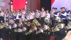 Марш "День победы" исполняет сводный оркестр "Победа"