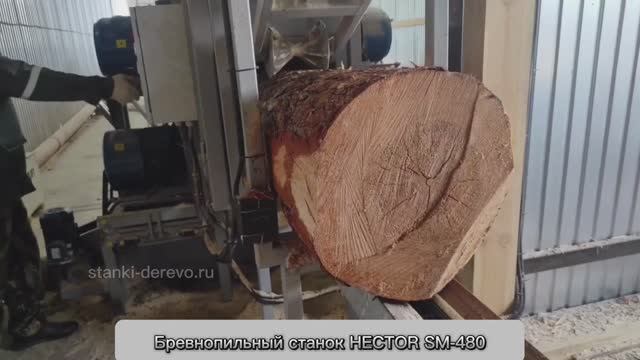 Бревнопильный брусующий станок HECTOR SM-480. Лучший российский брусовал для пиления бревен 480 мм