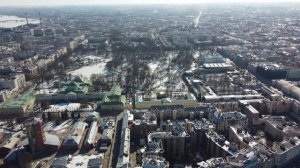 Санкт-Петербург панорама города дрон футаж
