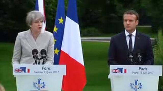 Совместная пресс-конференция Эммануэля Макрона и Терезы Мэй. Париж 13 июня 2017 смотреть онлайн