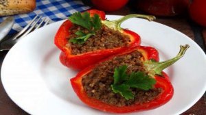 Болгарский перец фаршированный гречкой и фаршем