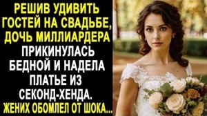 Решив удивить гостей на свадьбе, дочь миллиардера прикинулась бедной и надела платье из секонд-хенда
