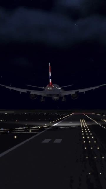 Ночная посадка в США British airways боинг 787