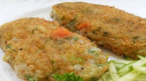 Котлеты из риса и картофеля с овощами