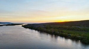 Красивый майский закат над Фëдоровкой и п - вом Копылово, и берег сильно затопило...