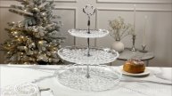 Сервировочная этажерка АЛЬЦАТА трёхъярусная, стекло, 35 см, 107945-00