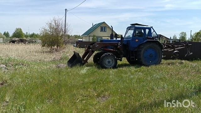 Вспахали огород плугом и фрезой/посадили картофель/эл