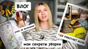 ВЛОГ: где работает муж / мой уход за волосами / мои секреты уборки 🧹  что с горшком 🚽