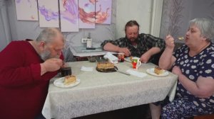 С Днем Рождения папа Вкусный обед Готовим курицу в рукаве Сибирь Деревня ПОДВАЛ ИЛЬИЧА