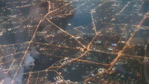 Взлет и посадка, Пулково. Ночной Санкт-Петербург с выс?