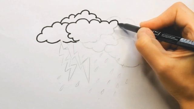 Как нарисовать ГРОЗУ / Рисуем Грозовые ТУЧИ / How to draw a THUNDER / Draw Thunderclouds /