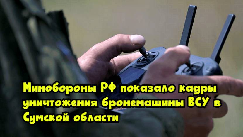 Минобороны РФ показало кадры уничтожения бронемашины ВСУ в Сумской области
