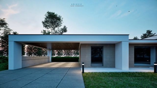 Современный одноэтажный дом. #architecture #twinmotion  #archviz #lumen #u