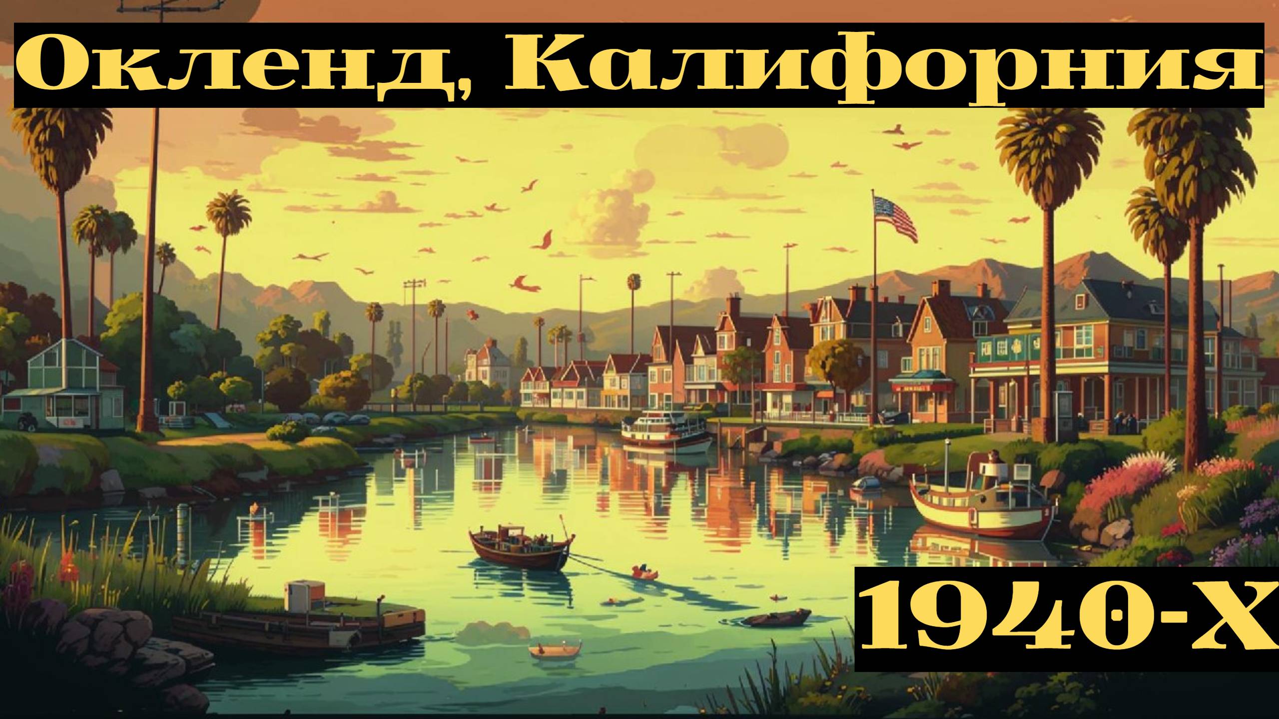 Окленд, Калифорния, 1940-х годов в цвете, центр города. (NASS)
