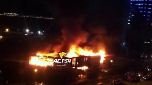 Пожар в авторынке «Горский» в Новосибирске ночь на 12 октября 2015