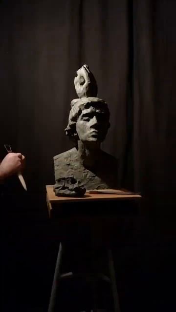 Лепка портрета из глины #art #sculptor #sculpture #скульптура #мас