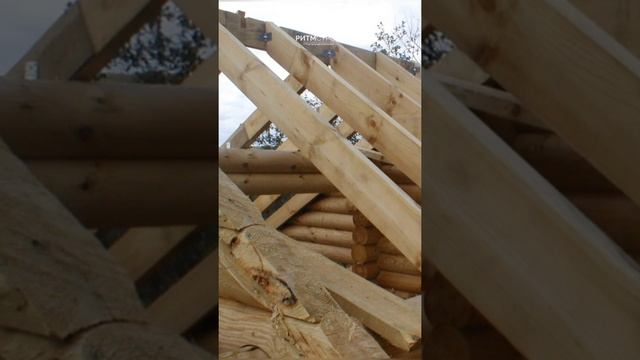 строительство дома из оцилиндрованного бревна #ритмс? смотреть онлайн