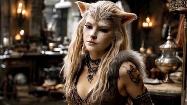 Фэнтезийные миры: Поет Кошачья Леди - Короткая музыкальная сцена - HeyGen New Avatar IV Lipsync