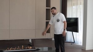 Биокамин в интерьере загородного дома.