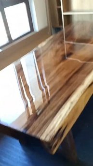 Большой обеденный или офисный стол из слэба суара