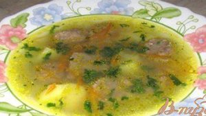 Суп с клецками из печени