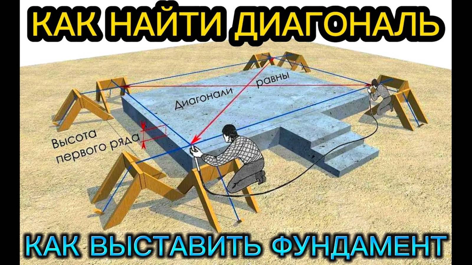 Три простых и надежных способа найти диагональ и выставить уровень