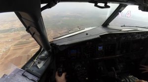Boeing 737 из кабины пилота посадка