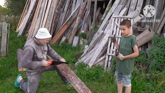 Жизнь в пустой деревне. Заменили сгнивший пол в бане. У смотреть онлайн