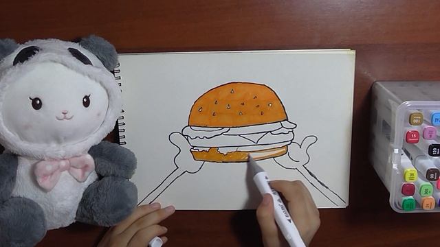 Нарисуем самое любимое блюдо Спанч Боба-  Краббургер 🍔🍔🍔😍🔥