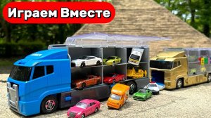 Играем в машинки из мультиков 🚗 Играем в парке с синий грузовик с машинками ! Видео для детей