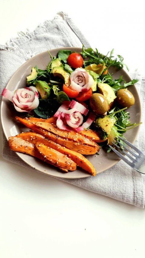 Веганский запечённый батат