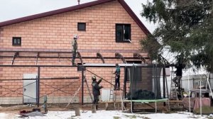 Навес к дому для террасы 11,5х4,5