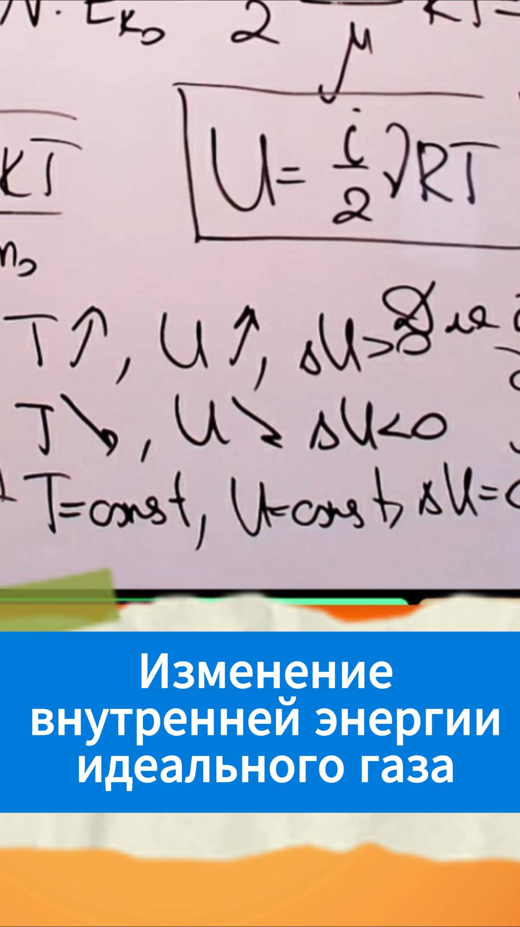 Изменение внутренней энергии идеального газа