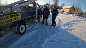 Как собрали сруб бани 3х6 манипулятором.