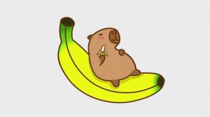 Как нарисовать капибару с бананом