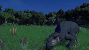 Jurassic World Evolution 2 игуанодон дерётся с индо-раптором