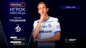 Ярослав Гладышев – Winline игрок апреля | Мир РПЛ 2024/25