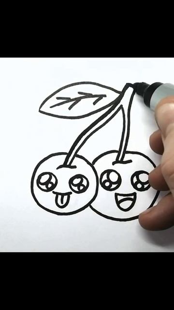 КАК нарисовать милые ВИШНИ #shorts смотреть онлайн