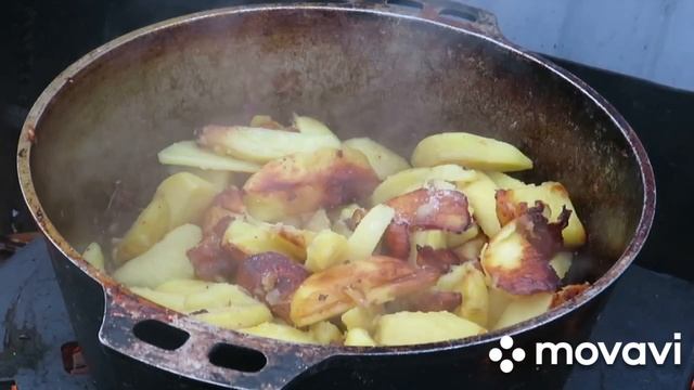 Картошка по-охотничьи. В казане на Мангале