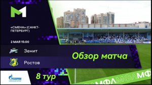 "Зенит" (Санкт-Петербург) - "Ростов" (Ростов-на-Дону). Молодёжная Футбольная Лига. 8 тур. Обзор матч