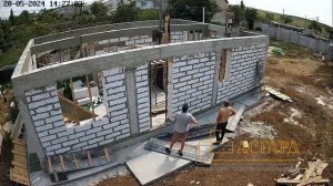 Таймлапс, ускоренное видео, строительство дома в с Таб