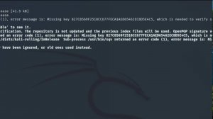 Ошибка обновлений Missing Key Кали Линукс.