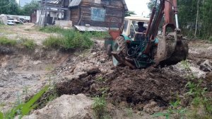 Расширение пруда, юмз экскаватор
